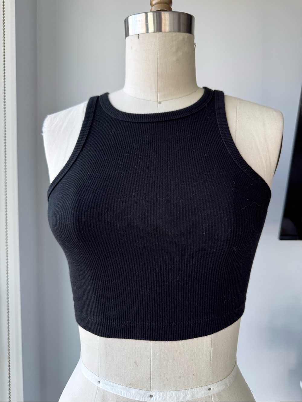 wild fable Black Ribbed Cropped Tank top